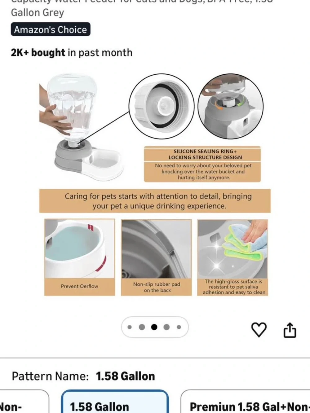 Brand new Automatic dog Pet Waterer - Gray & White